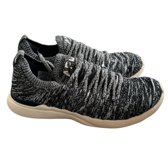 New! APL TechLoom Wave Hybrid Black Pristine Melange 3D Stretch Running Shoes - Picture 1 of 5